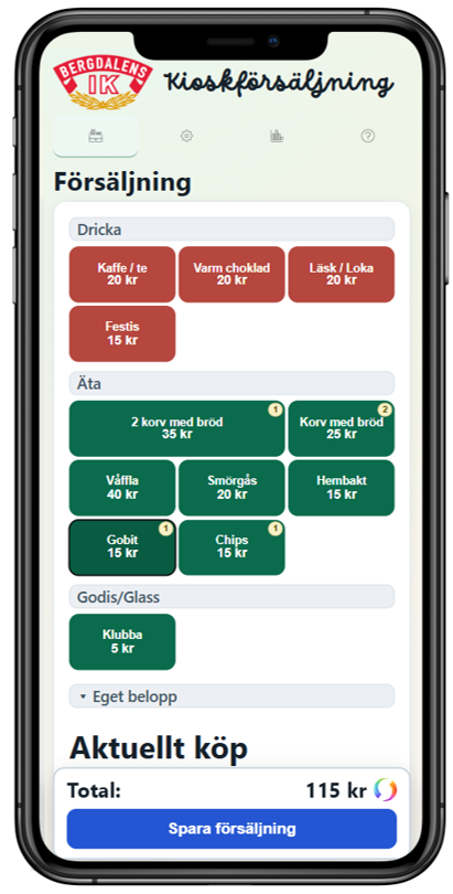 KioskApp visad på iPhone