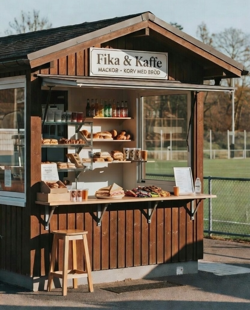 Typisk kioskmiljö med försäljning i föreningssammanhang